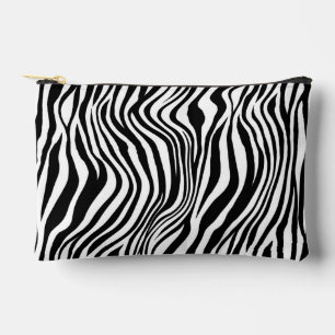 Abstract Black & White Zebra Print Pattern  Accessory Pouch