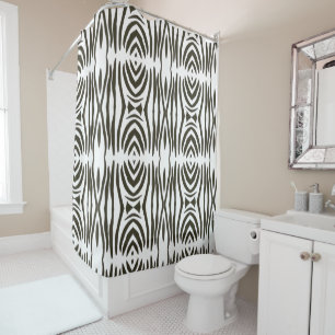 Abstract Black White Zebra Stripes Shower Curtains