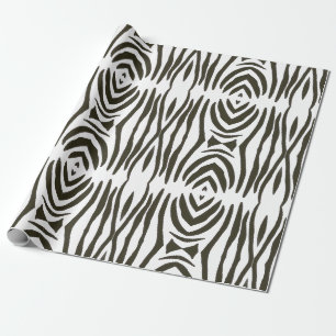 Abstract Black White Zebra Stripes Wrapping Paper
