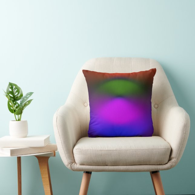 Abstract Blend of Orange, Green, Purple & Blue Cushion (Chair)