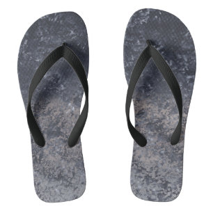 Abstract Blends Black Grey Tan White Flip Flops