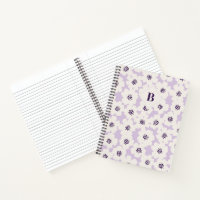Abstract Blocky Floral Lavender Monogram