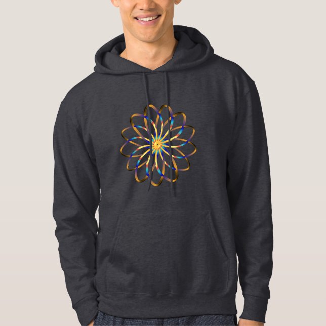 abstract blu flower hoodie (Front)