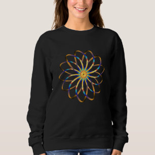 abstract blu flower sweatshirt