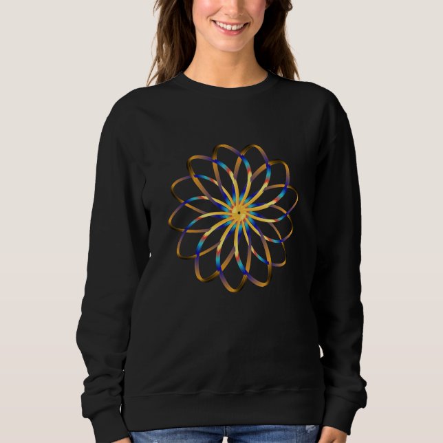 abstract blu flower sweatshirt