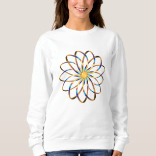 abstract blu flower sweatshirt