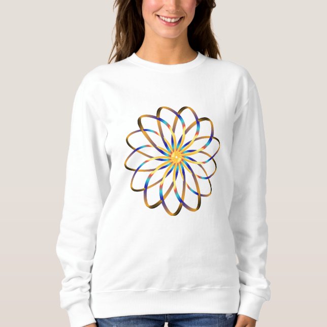 abstract blu flower sweatshirt (Front)