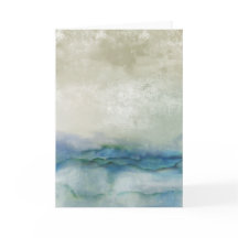Abstract blue and beige ocean watercolor