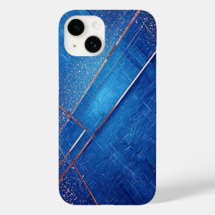 Abstract Blue and Gold Artistic Composition Case-Mate iPhone 14 Case