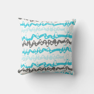 Abstract Blue and Green Pattern Cushion