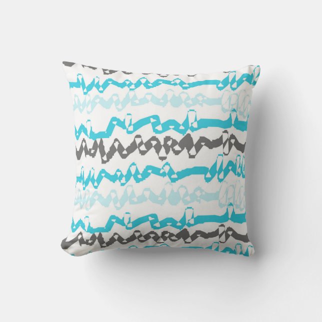 Abstract Blue and Green Pattern Cushion (Front)