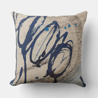 Abstract Blue and Grey Cushion