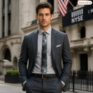 Abstract Blue and Grey Mens Fashion Neck Tie