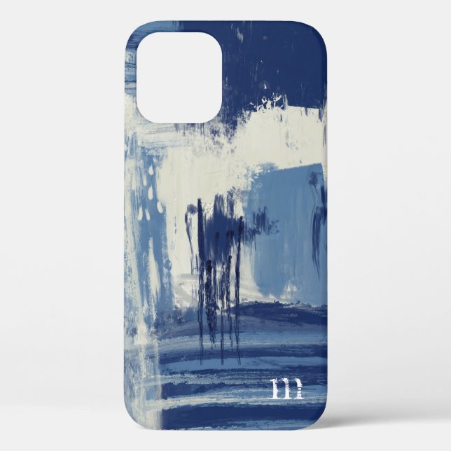 Abstract Blue and Ivory Case-Mate iPhone Case (Back)
