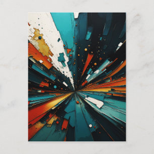 Abstract Blue And Orange 607 Postcard
