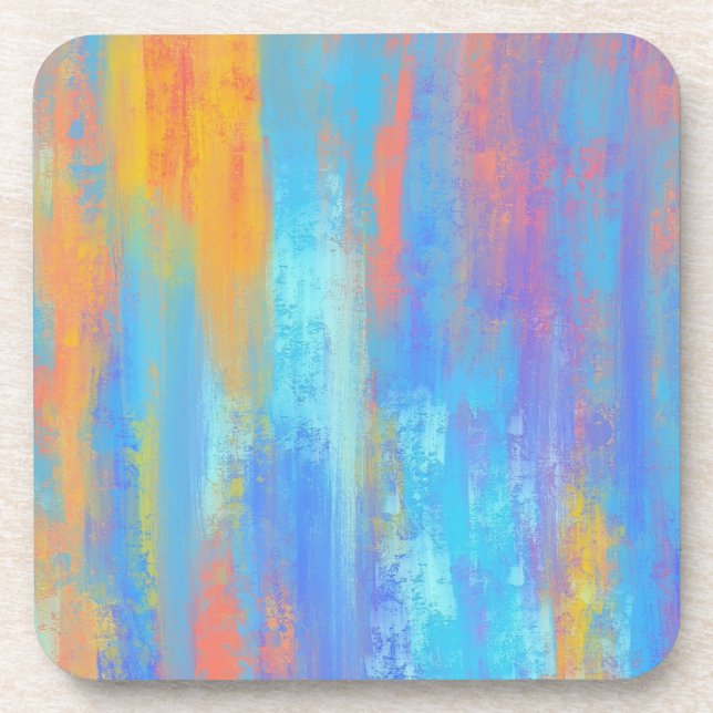 Abstract Blue and Orange Coaster (Front)