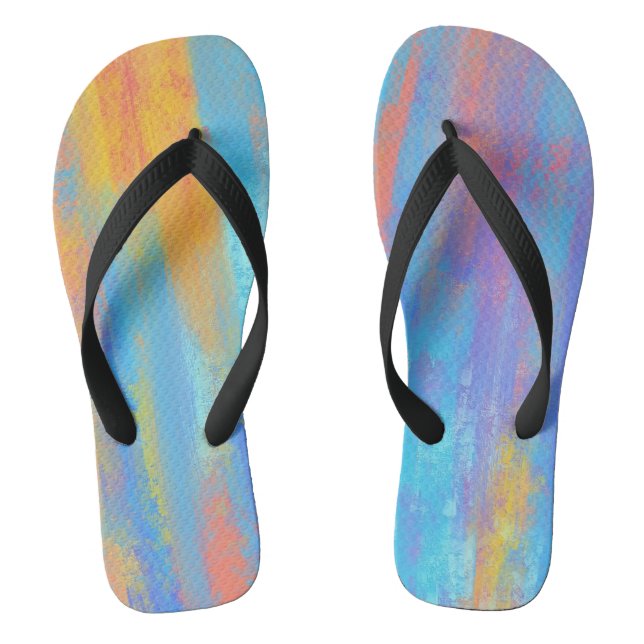 Abstract Blue and Orange Jandals (Footbed)