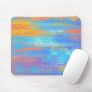 Abstract Blue and Orange Mouse Pad