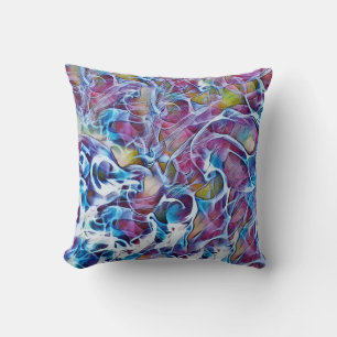 Abstract Blue and Pink Art Pillow