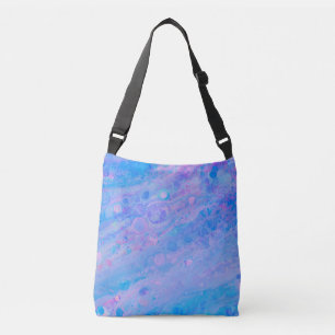 Abstract Blue and Pink Bubbly Mermaid Ocean Crossbody Bag