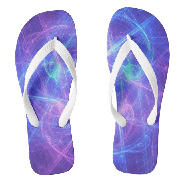 Abstract Blue and Pink Swirly Fractal Jandals (Footbed)