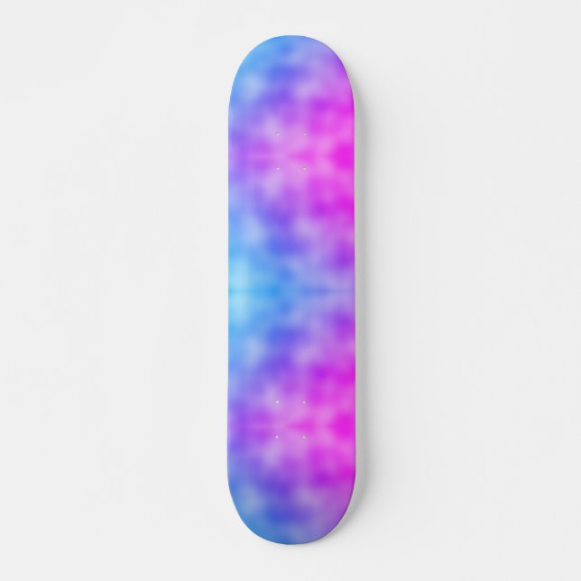 Abstract Blue and Purple Pattern Skateboard (Front)