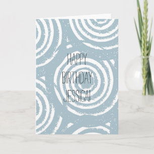 Abstract Blue and White Circles Card