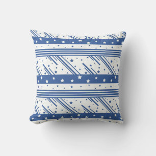 Abstract blue and white cushion