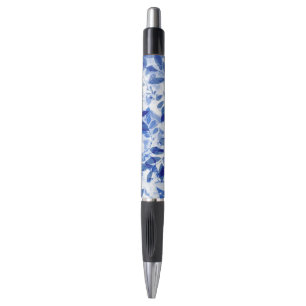 Abstract Blue and White Leaves
