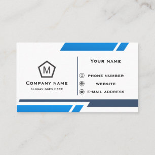 Abstract Blue and White Professional Business Card