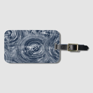 Abstract Blue and White Swirl Pattern Luggage Tag