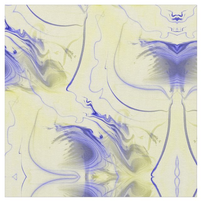 Abstract Blue and Yellow Fabric (Close Up)