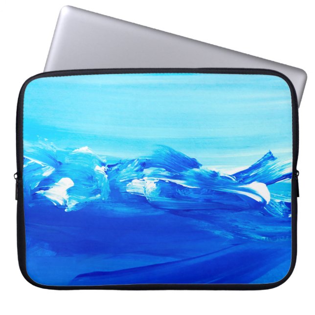 Abstract blue art painting background. Modern art. Laptop Sleeve (Front)