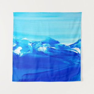 Abstract blue art painting background. Modern art. Tapestry
