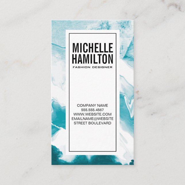 Abstract Blue Background | Artistic Business Card (Front)