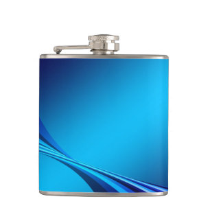 Abstract Blue Background Banner Hip Flask