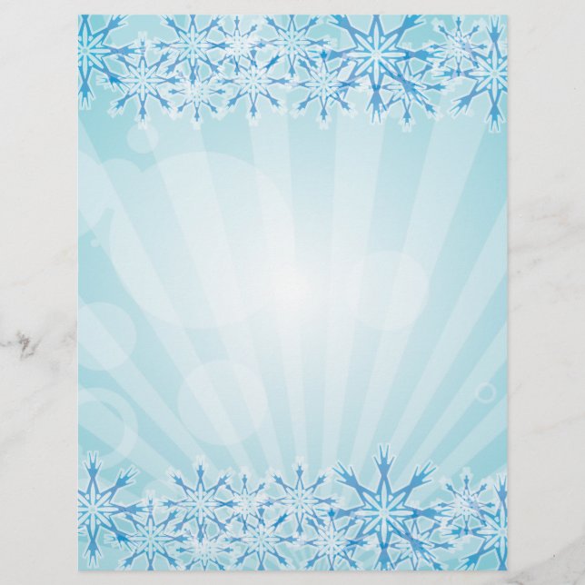 Abstract Blue Background Vector Graphic snowflakes Flyer (Front)