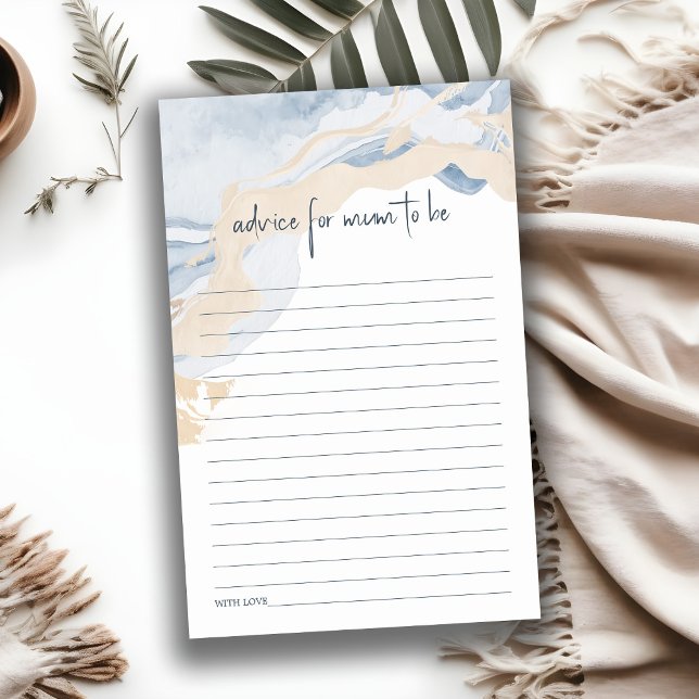 Abstract Blue Beige Coastal Beach Advice For Mum (Creator Uploaded)