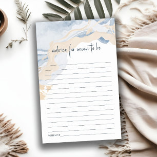 Abstract Blue Beige Coastal Beach Advice For Mum