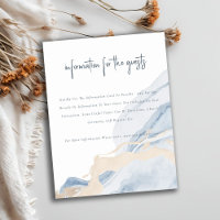 Abstract Blue Beige Coastal Beach Wedding Detail