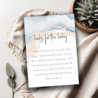 Abstract Blue Beige Coastal Books For Baby Shower