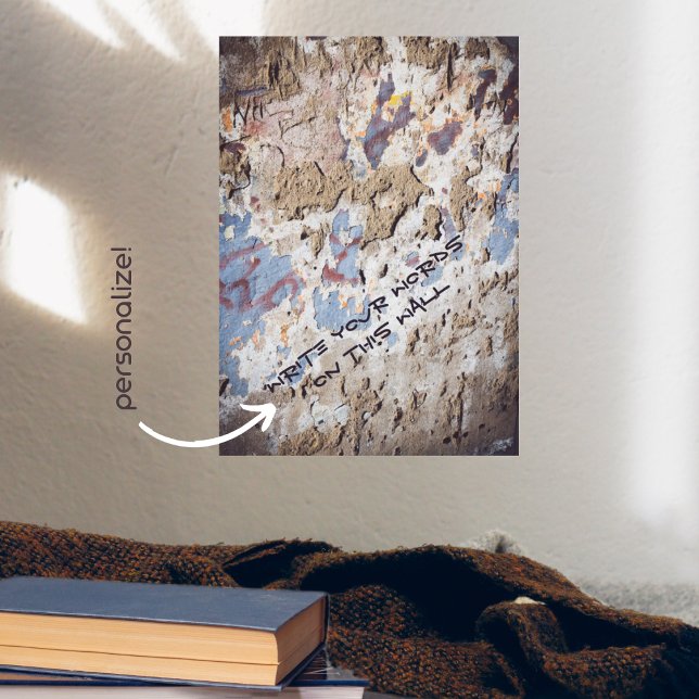 Abstract blue & beige (cracked wall)  poster (Creator Uploaded)