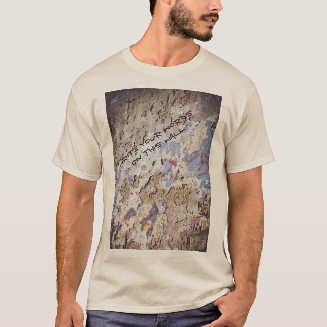 Abstract blue & beige (cracked wall)  T-Shirt (Front)