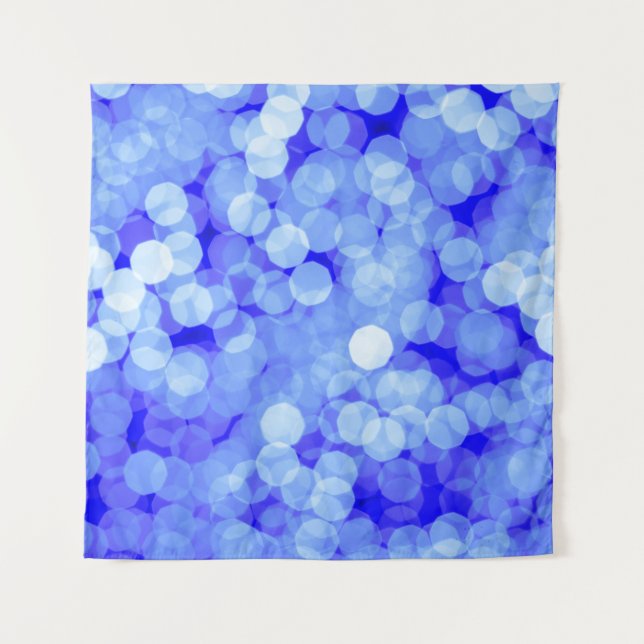 Abstract Blue Bokeh: Classic Background Tapestry (Front)