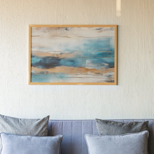 Abstract Blue Brown Modern painting Poster (Creator Uploaded)