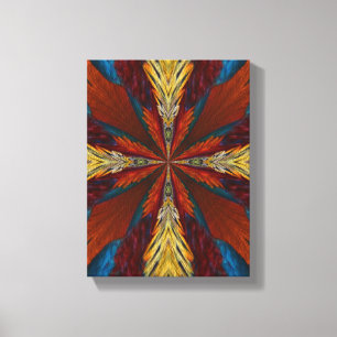 Abstract Blue Brown Orange Pattern Canvas Print