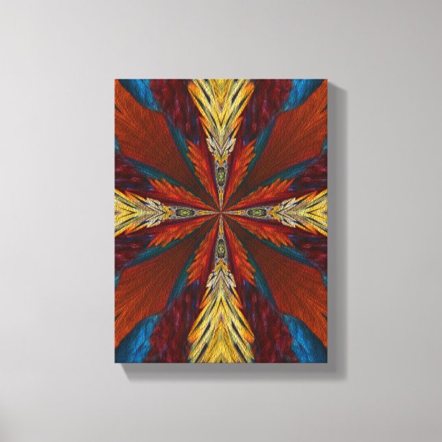 Abstract Blue Brown Orange Pattern Canvas Print (Front)