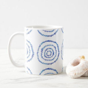 Abstract Blue Brushstroke Circle Coastal Coffee Mug