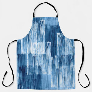 Abstract blue brushstrokes painting pattern apron