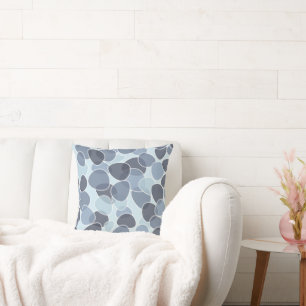 Abstract Blue Bubbles Pattern Cushion